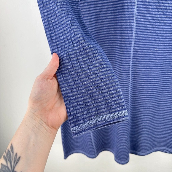 J.Jill Short Dress Womens S Blue Striped Knit Long Sleeve Round Neck Textured - Picture 3 of 7